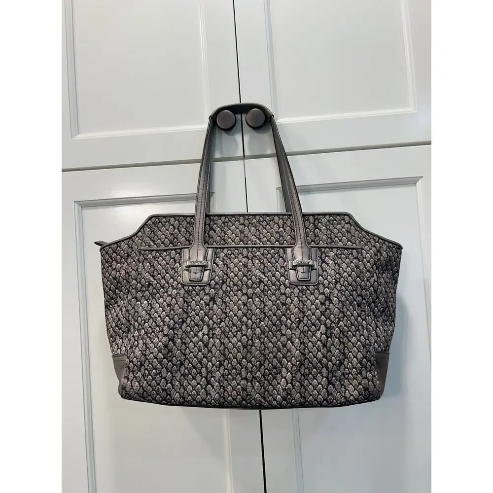 COACH Taylor Gray Snake‎ Print Alexis Carryall Satchel Handbag Purse Retail $398